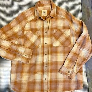 Brown Plaid Ripcirl Button-Up Shirt Jacket